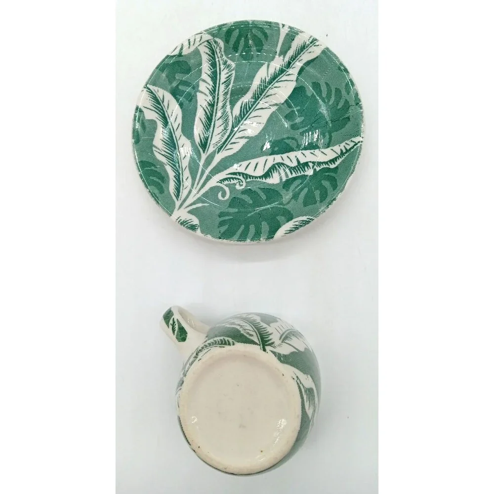 1955 Wallace China Restaurant Ware Shadow Leaf Banana Leaf Coffee Cup & Saucer